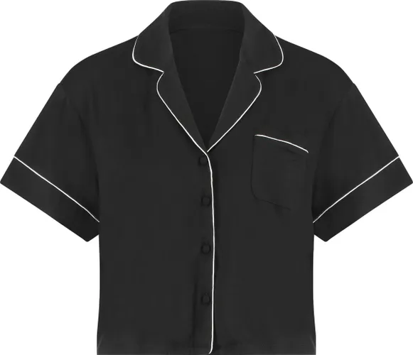 Hunkemöller Dames Nachtmode Jacket Jersey Essential - Zwart