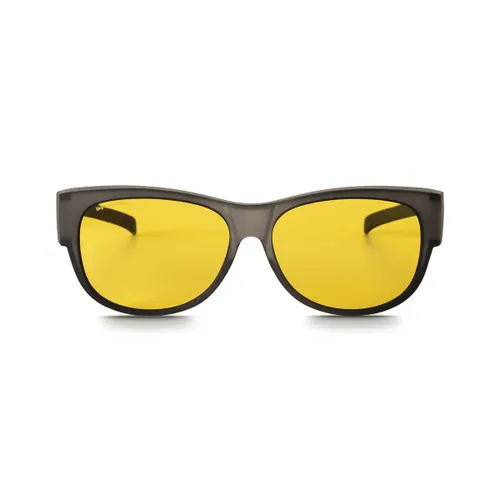 IKY EYEWEAR overzet zonnebril dames OB-1009H1-grijs-semi-transparant-mat