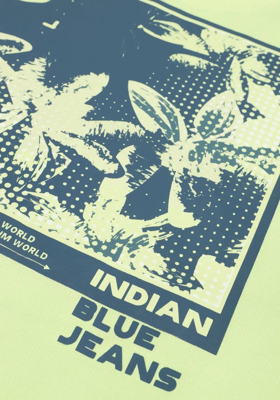 INDIAN BLUE JEANS Jongens Truien & Vesten Sweater Pique Indian Backprint - Lime