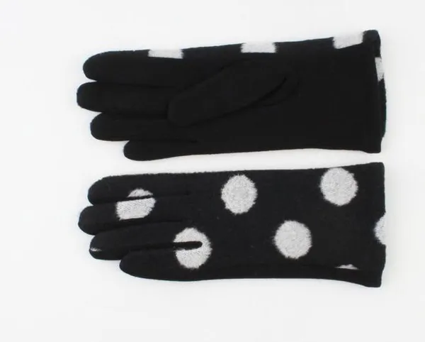 Indini - Handschoenen - Winter - Handschoen - Zwart - Wit - Dots