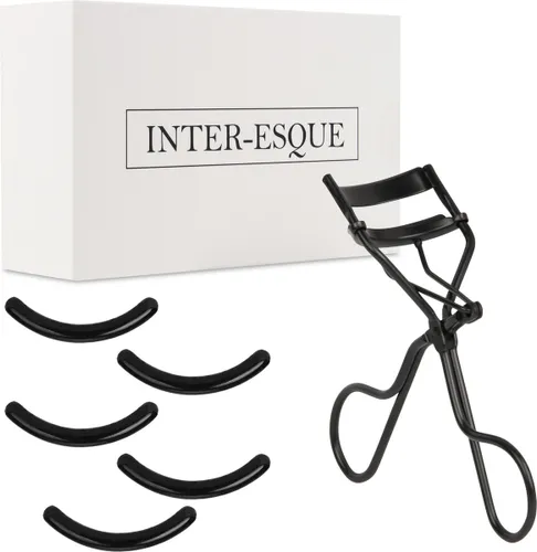 INTER-ESQUE® Wimperkruller + 5x Gratis Extra Siliconen Pad - Zwart