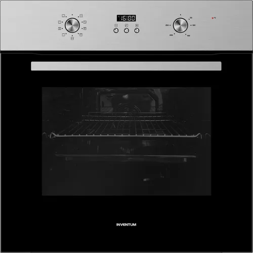 Inventum IOH6070RK - Inbouw oven - Hetelucht - Grill - 65 liter - 60 cm hoog - Tot 250°C - RVS/Zwart