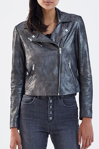 Iridescent Goatskin Leather Jacket