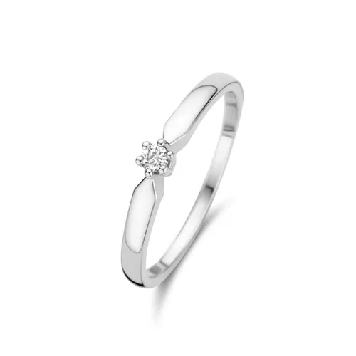 Isabel Bernard De la Paix Emily 14 karaat witgouden ring | diamant 0.05 ct | - Witgoudkleurig