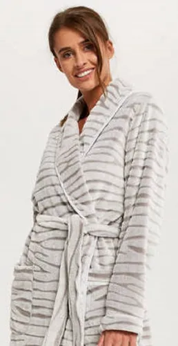 Italian Fashion ASMA hoogwaardige badjas voor vrouwen- grijs XL