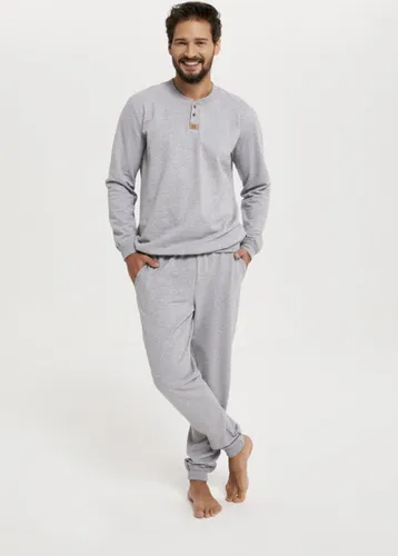 Italian Fashion | Lider | 100% katoenen | trainingspak voor heren | huispak | winter pyjama| grijze gemêleerde kleur L
