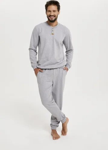 Italian Fashion | Lider | 100% katoenen | trainingspak voor heren | huispak | winter pyjama| grijze gemêleerde kleur M
