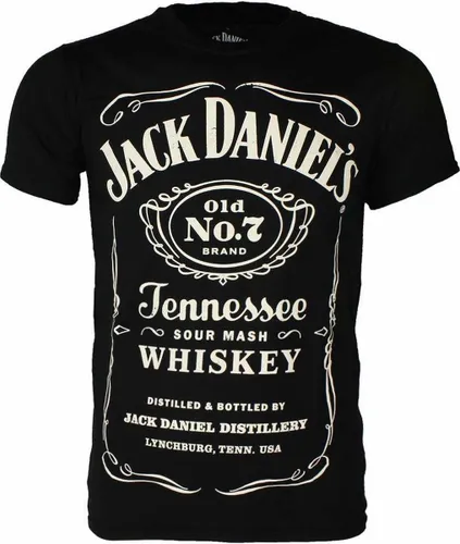 Jack Daniels Heren T-Shirt Zwart met Klassiek Jack Daniels Logo