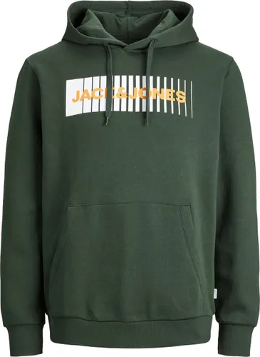 JACK & JONES Corp logo sweat hood play regular fit - heren hoodie katoenmengsel met capuchon - groen