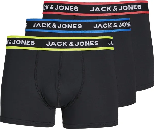 Jack & Jones Heren Boxershorts Microfiber Trunks JACTHOM Effen Zwart 3-Pack