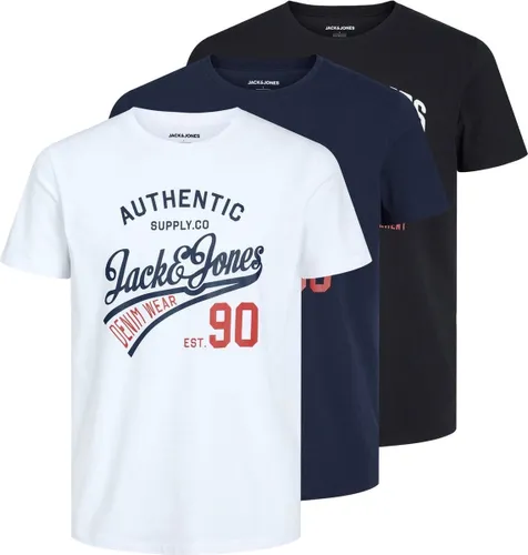 Jack & Jones Heren T-Shirt JJETHAN 3er PACK regular fit Veelkleurig Ronde Hals Volwassenen