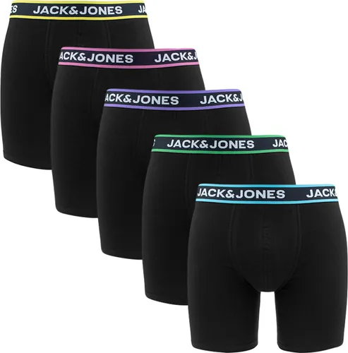 JACK & JONES Jaclime solid boxer briefs (5-pack) - heren boxers extra lang - zwart