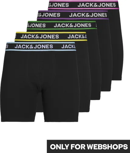 JACK & JONES Jaclime solid boxer briefs (5-pack) - heren boxers extra lang - zwart