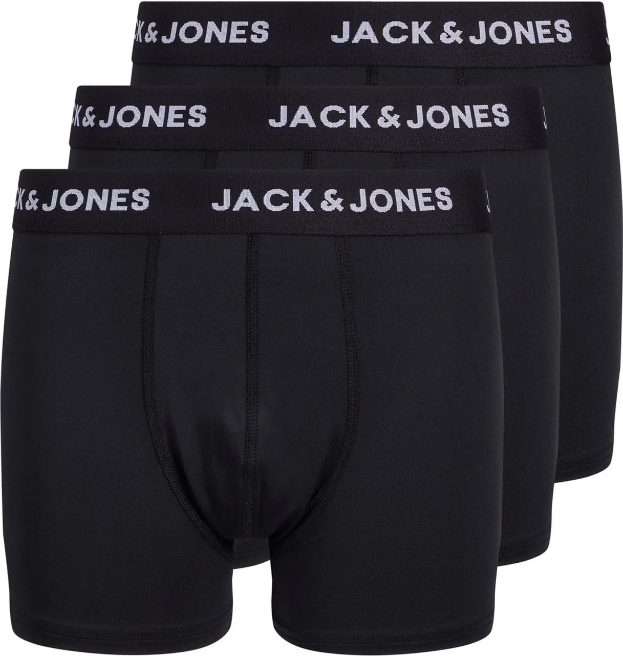 Jack & Jones Junior Boxershorts Jongens Microfiber JACBASE 3-Pack Zwart
