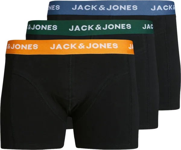 Jack & Jones Junior Jongens Boxershorts Trunks JACGAB Zwart 3-Pack