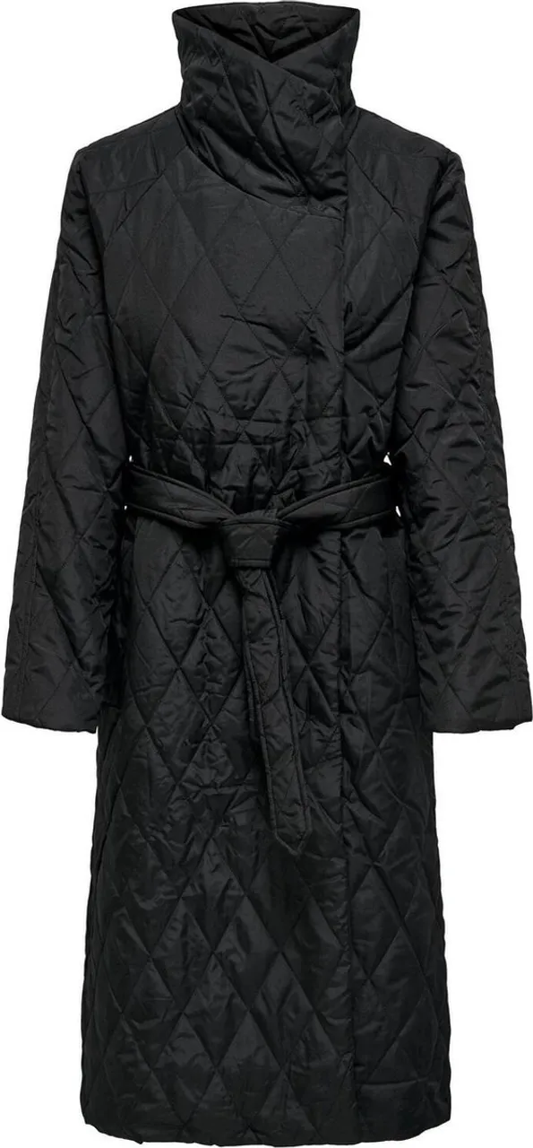 Jacqueline de Yong Jas Jdytriton Long Quilt Belt Jacket Ot 15300116 Black Dames