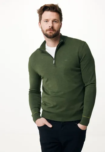 JAMES Half Zip Sweater Mannen - Warm Green