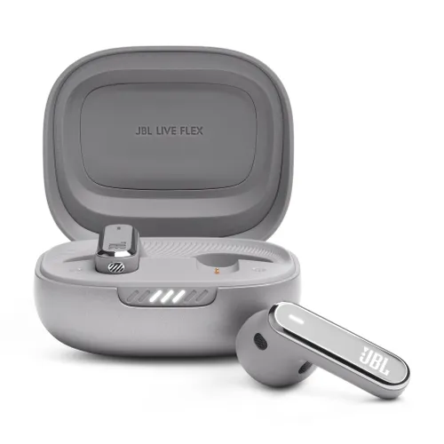 JBL Live Flex Bluetooth-oordopjes in zilver - Draadloze