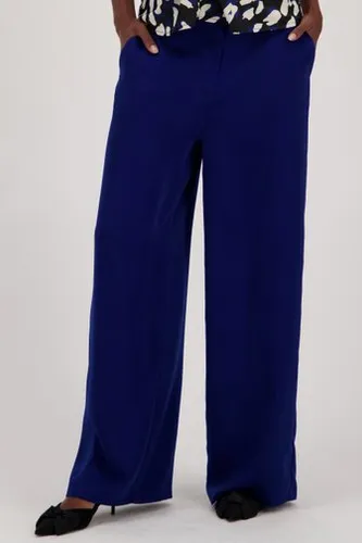 JDY Koningsblauwe wijde broek met satin look