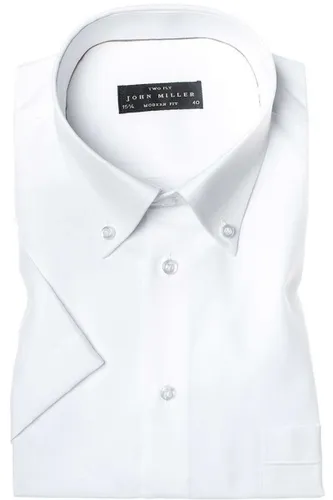 John Miller Modern Fit Overhemd Korte mouw wit