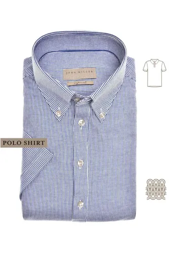 John Miller Slim Fit Polo shirt Korte mouw donkerblauw