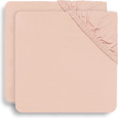 Jollein - Baby Hoeslaken Ledikant (Pale Pink) - Katoen - 2 Stuks - 60x120cm
