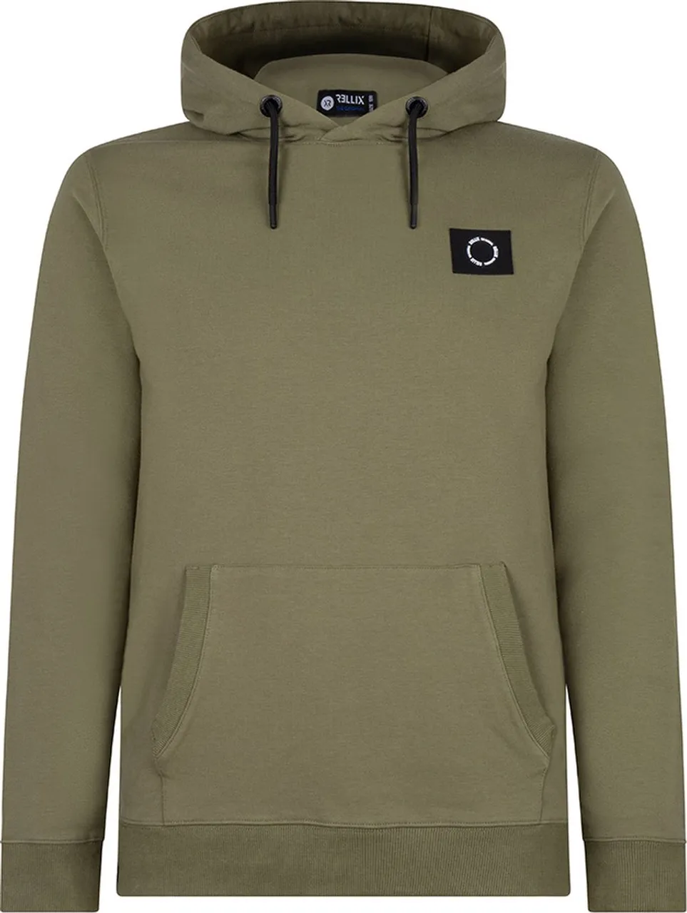 Jongens hoodie badge - Donker army groen