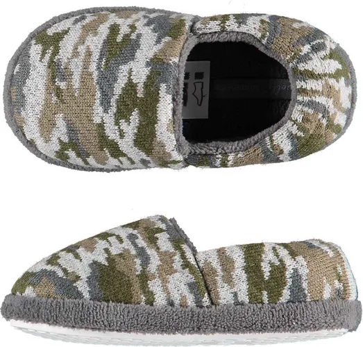 Jongens instap slippers/pantoffels army groen