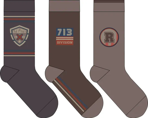 Jongens sokken - katoen 6 paar - badges