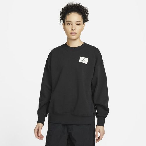 Jordan Essentials Fleece sweatshirt met ronde hals voor dames - Zwart