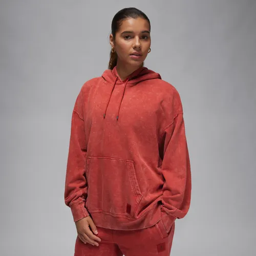 Jordan Flight Fleece gewassen hoodie voor dames - Rood