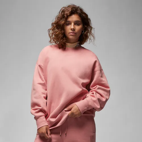 Jordan Flight Fleece sweatshirt met ronde hals voor dames - Roze