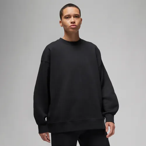 Jordan Flight Fleece sweatshirt met ronde hals voor dames - Zwart