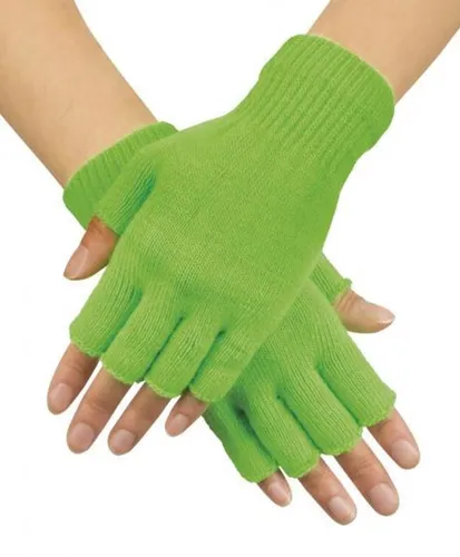 Jumada's - Gebreide Groene Vingerloze Handschoenen - Voor Dames en Heren - Verkleedpartij