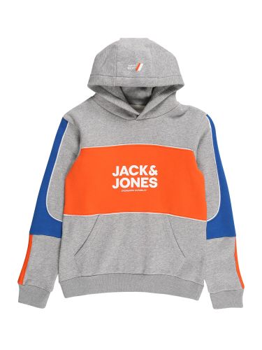 Junior Sweatshirt 'CONRAD'  lichtgrijs / sinaasappel / blauw / wit