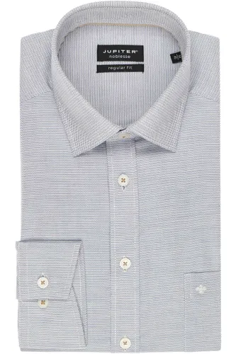 Jupiter Regular Fit Overhemd middelblauw/wit, Stippen