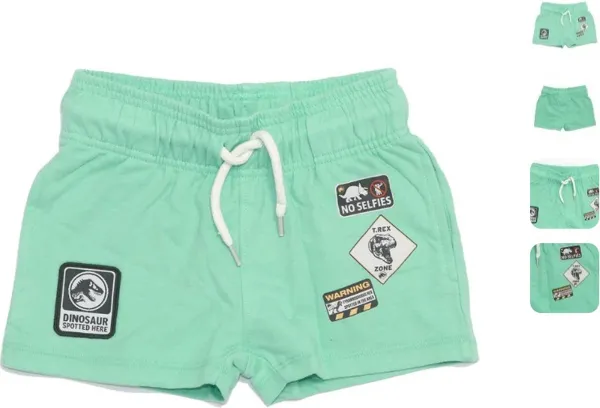 Jurassic World - korte broek - shorts - voor kinderen - van zacht katoen - mintgroen