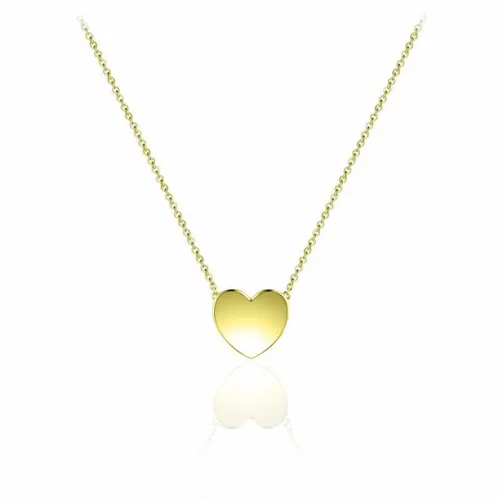 Juwelier Emo - Hart Ketting Zilver (Goudkleurig) - Zilveren Ketting met hanger - 01132 - 45 CM