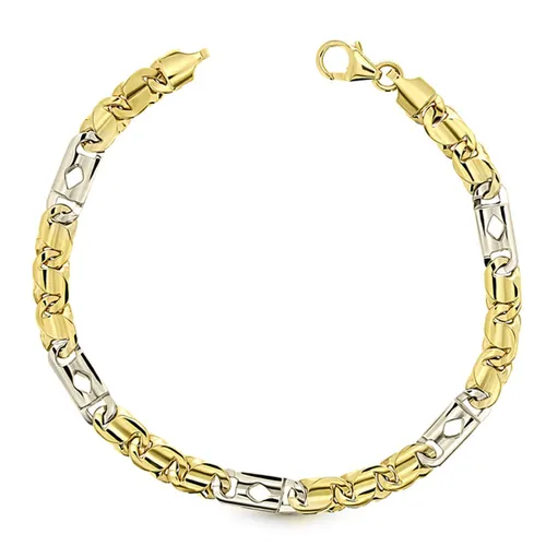 Juwelier Zwartevalk 14 karaat gouden bicolor armband - ZV 946/20cm