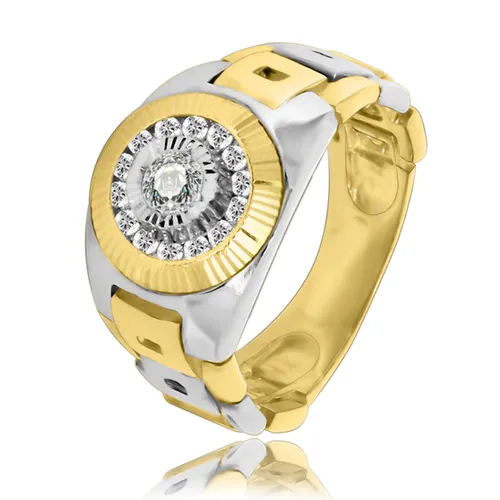 Juwelier Zwartevalk - 14 karaat gouden bicolor flexibele ring 11.141363/20--