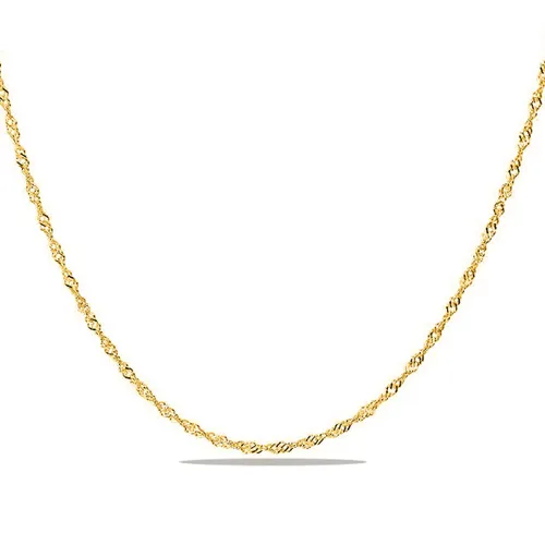 Juwelier Zwartevalk 14 karaat gouden singapore schakel ketting - sing-1.8/50cm