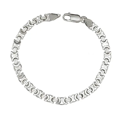 Juwelier Zwartevalk zilveren platte koningsschakel armband - ET 50/20cm-