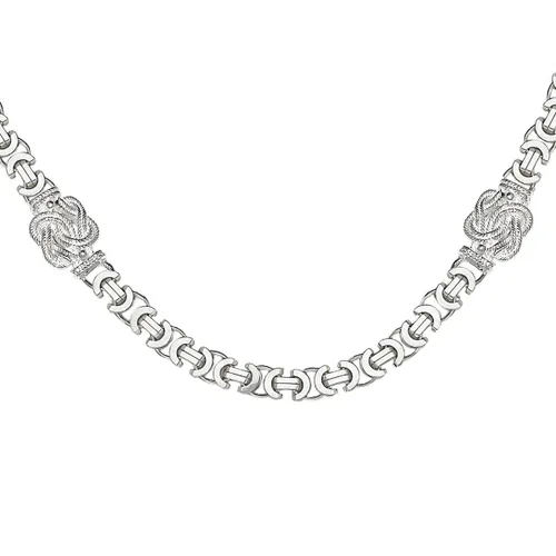 Juwelier Zwartevalk zilveren platte koningsschakel ketting met mattenklopper - ET 50-M/65cm--