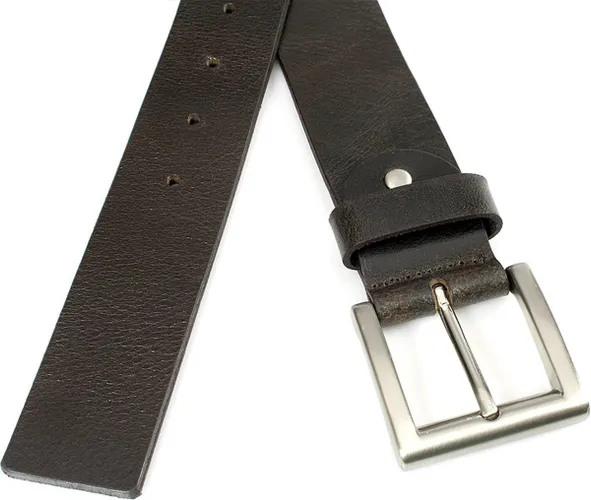 JV Belts Jeansriem bruin - heren en dames riem - 4 cm breed - Bruin - Echt Leer - Taille: 120cm - Totale lengte riem: 135cm