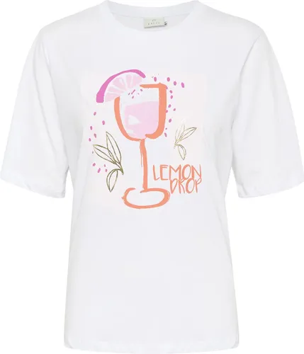 Kaffe T-shirt Kamira T Shirt 10508592 Optical White/drink Dames