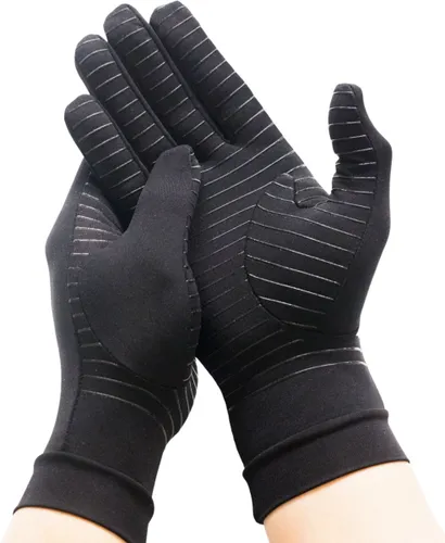 Kangka Compressie Handschoenen met Vingertoppen - Zwart