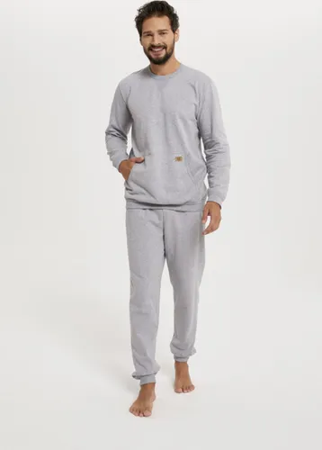 Katoenen trainingspak voor heren - Huispak voor heren - Winter heren pyjama - Italian Fashion Fox - grijs M