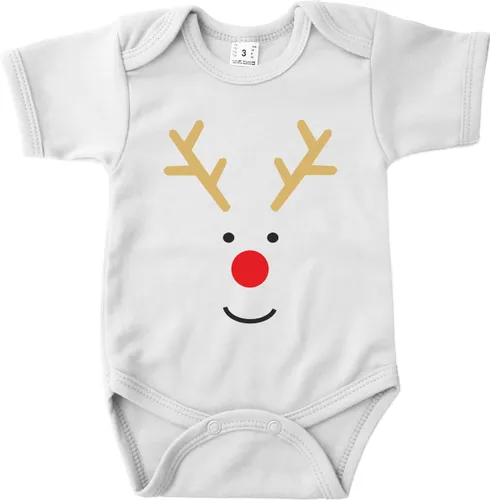 Kerst Baby - Rudolf het rendier - Rompertje - Romper Wit
