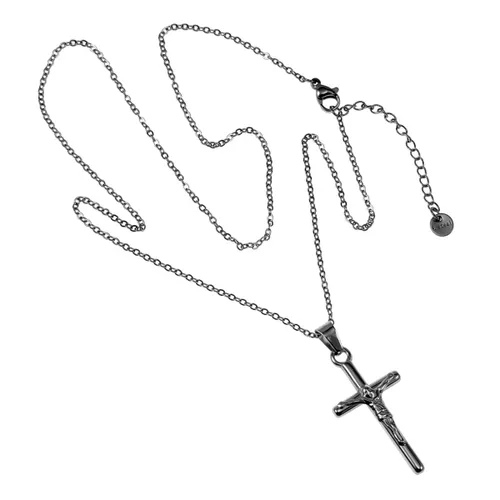 Ketting met Kruis Hanger Dames - RVS - Verstelbaar - Kabelketting met Jesus Hanger