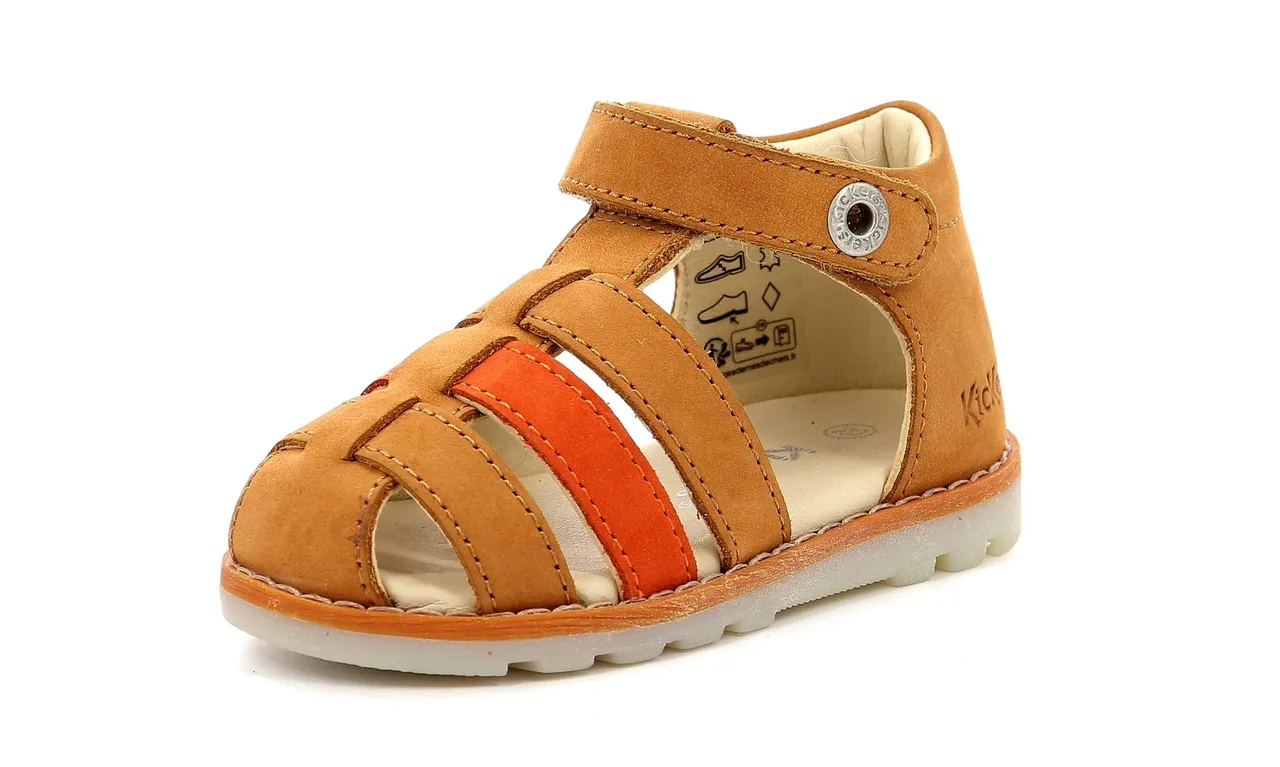 KICKERS Nonopi, sandalen voor jongens, Kameel oranje
